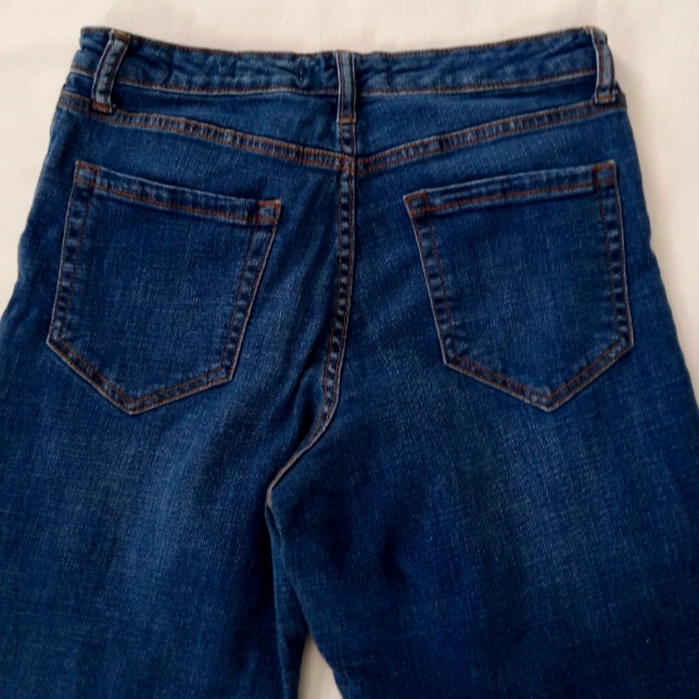 Ella Moss Jeans High Waist Straight Cropped Stretch 8/29 Juniors Cotton Dark - Picture 6 of 11